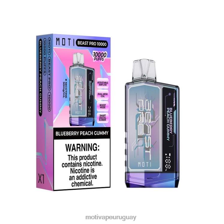 MOTI Beast Pro vaporizador desechable (5%, 10000 inhalaciones) Moti vape Uruguay - V60LL39 Gomitas de durazno y arándanos