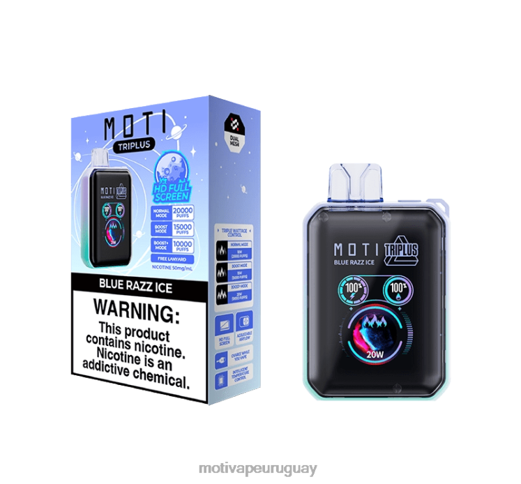 MOTI Triplus Vape desechable de 20k (5%, 20000 inhalaciones) Moti vape desechable Uruguay - V60LL4 hielo de uva