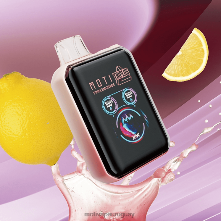 MOTI Triplus Vape desechable de 20k (5%, 20000 inhalaciones) Moti vape recargable - V60LL8 limonada rosa